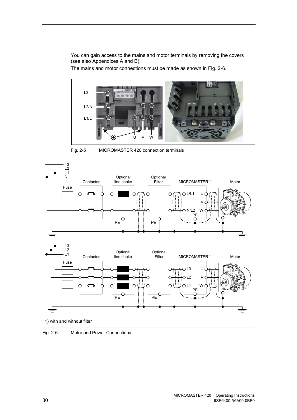 Access to the power and motor terminals | Watson-Marlow MM420 User Manual | Page 30 / 218