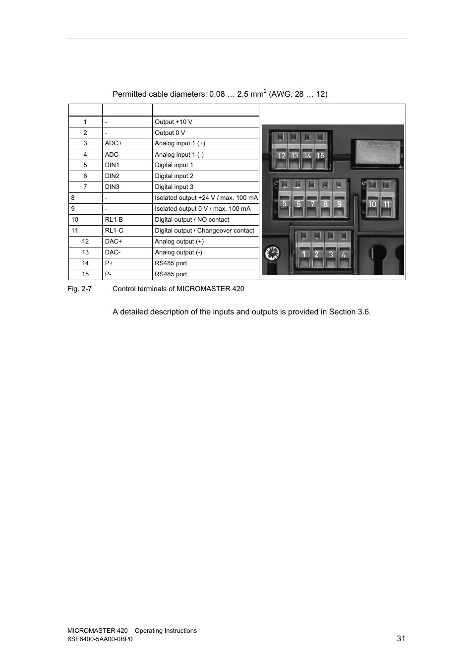 3 control terminals | Watson-Marlow MM420 User Manual | Page 31 / 218