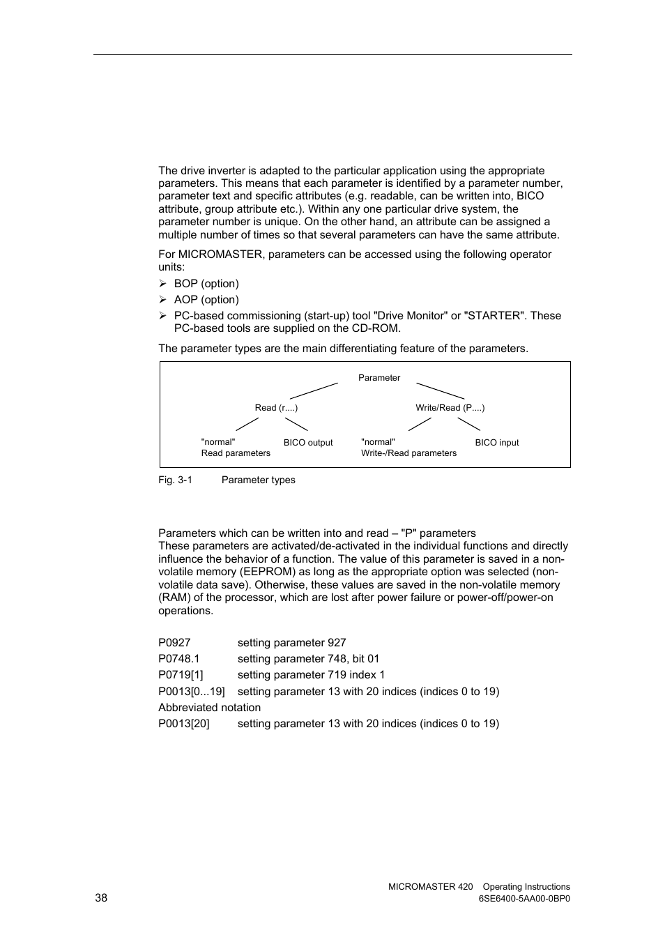 1 parameters, Setting parameters | Watson-Marlow MM420 User Manual | Page 38 / 218