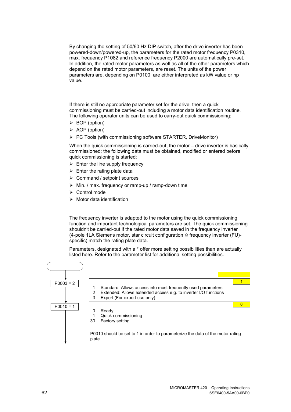 2 quick commissioning | Watson-Marlow MM420 User Manual | Page 62 / 218