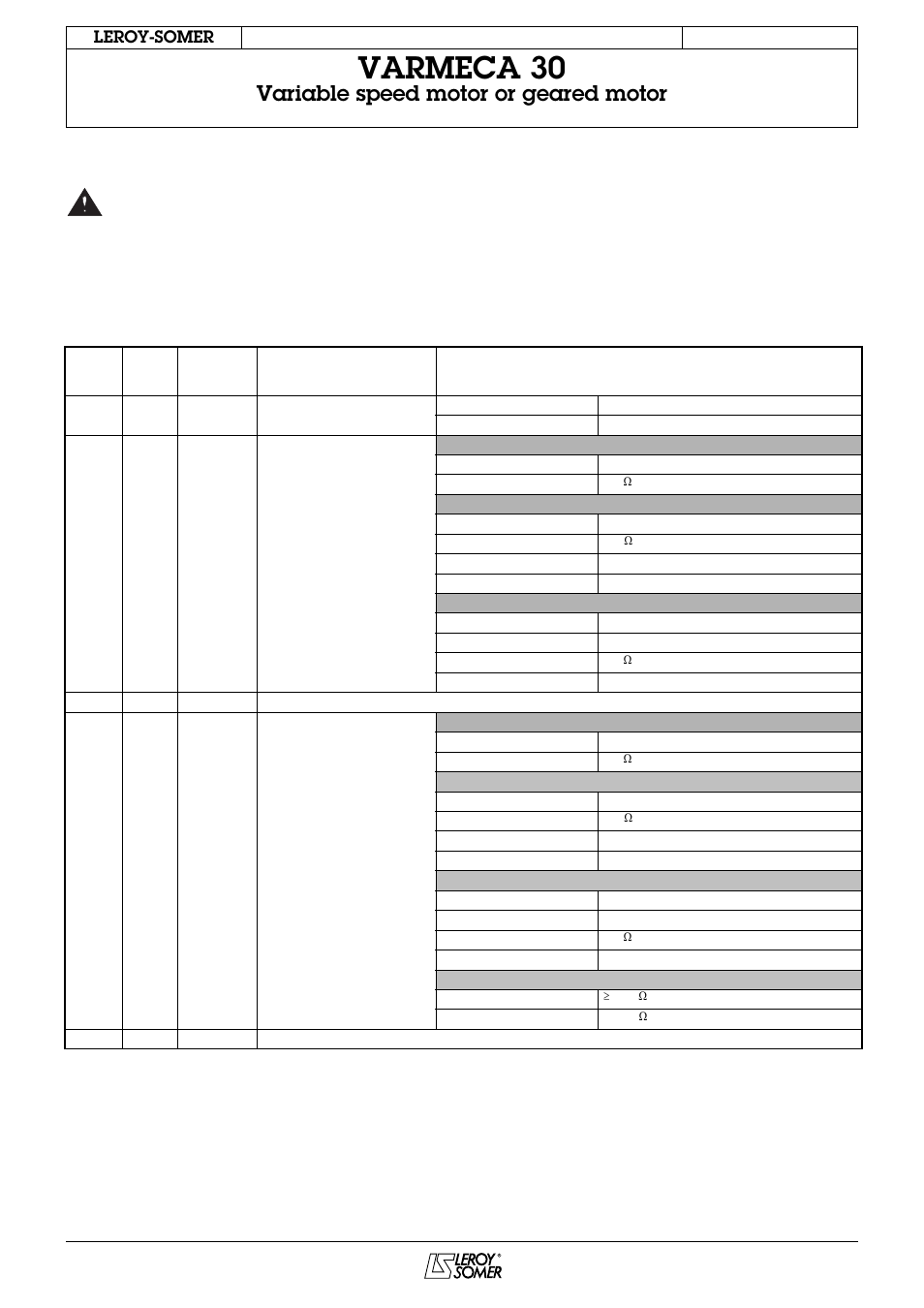 Varmeca 30, Variable speed motor or geared motor, 2 - control terminal blocks | Leroy-somer | Watson-Marlow Varmeca 30 User Manual | Page 16 / 34