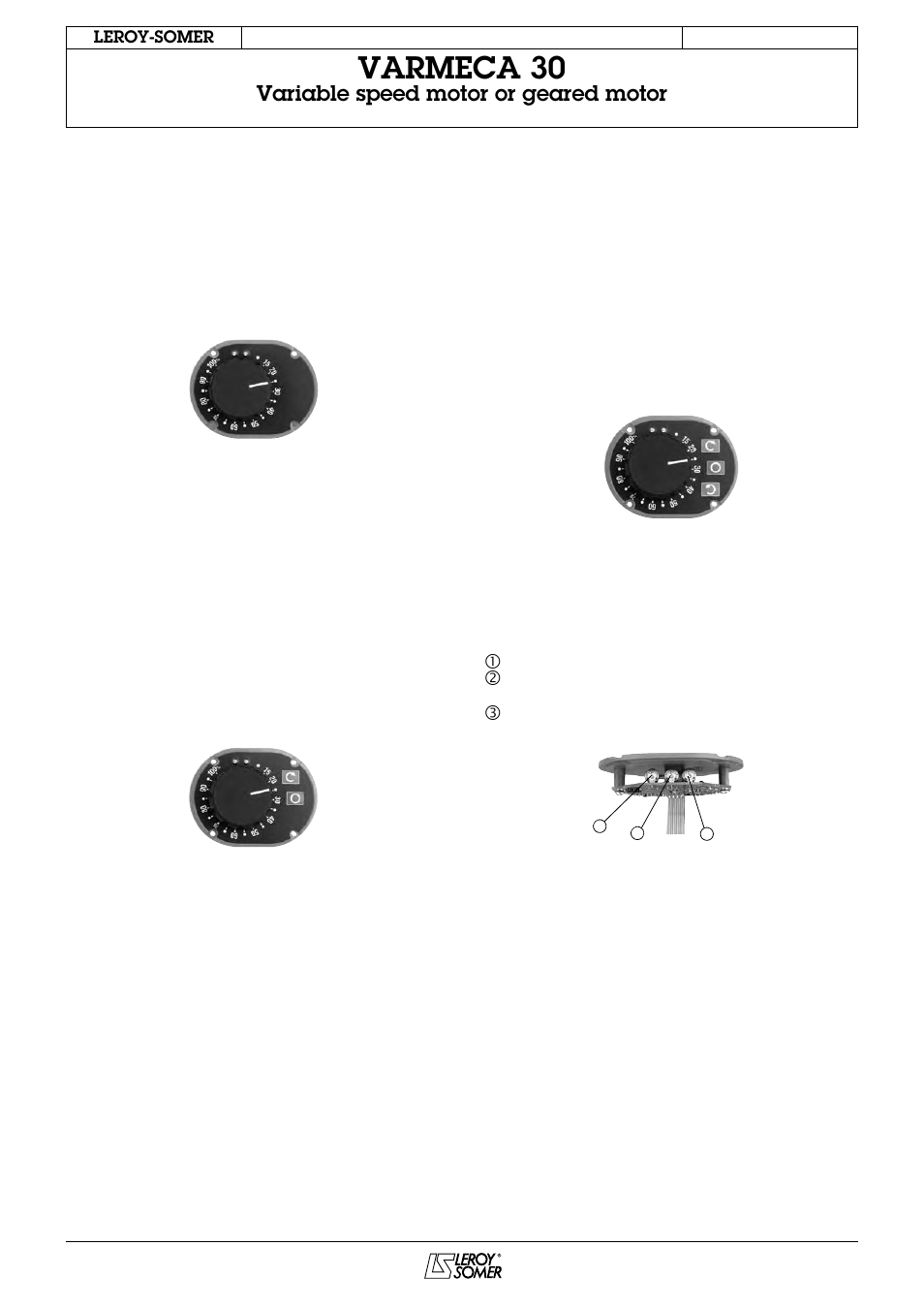 Varmeca 30, Variable speed motor or geared motor, 7 - operating extensions | Watson-Marlow Varmeca 30 User Manual | Page 30 / 34