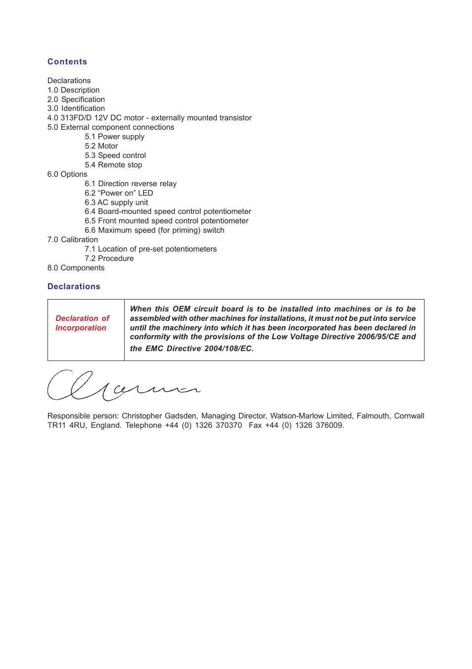 Watson-Marlow OEM User Manual | Page 2 / 9