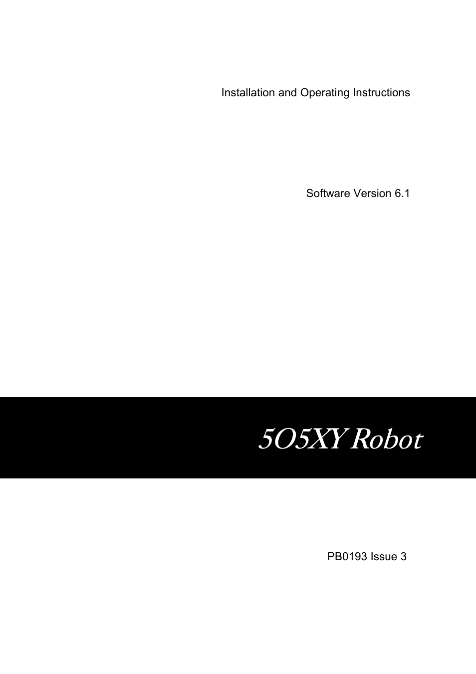 Watson-Marlow 5O5XY Robot User Manual | 29 pages