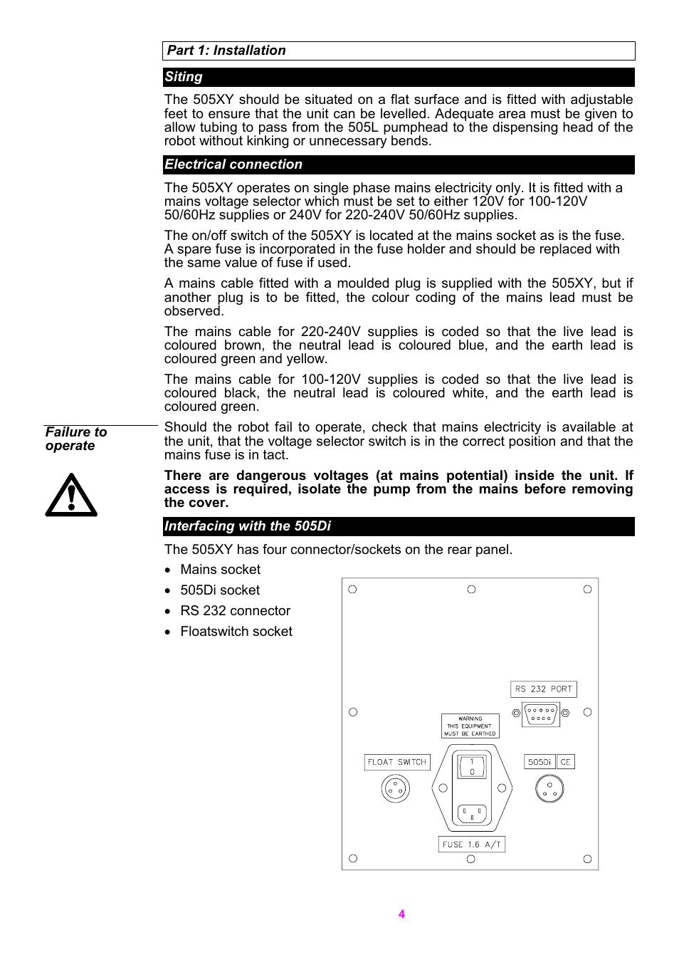 Watson-Marlow 5O5XY Robot User Manual | Page 4 / 29