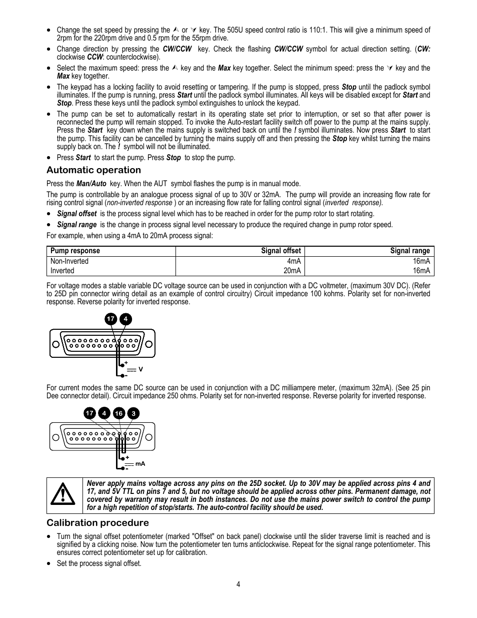 Watson-Marlow 505U User Manual | Page 4 / 19