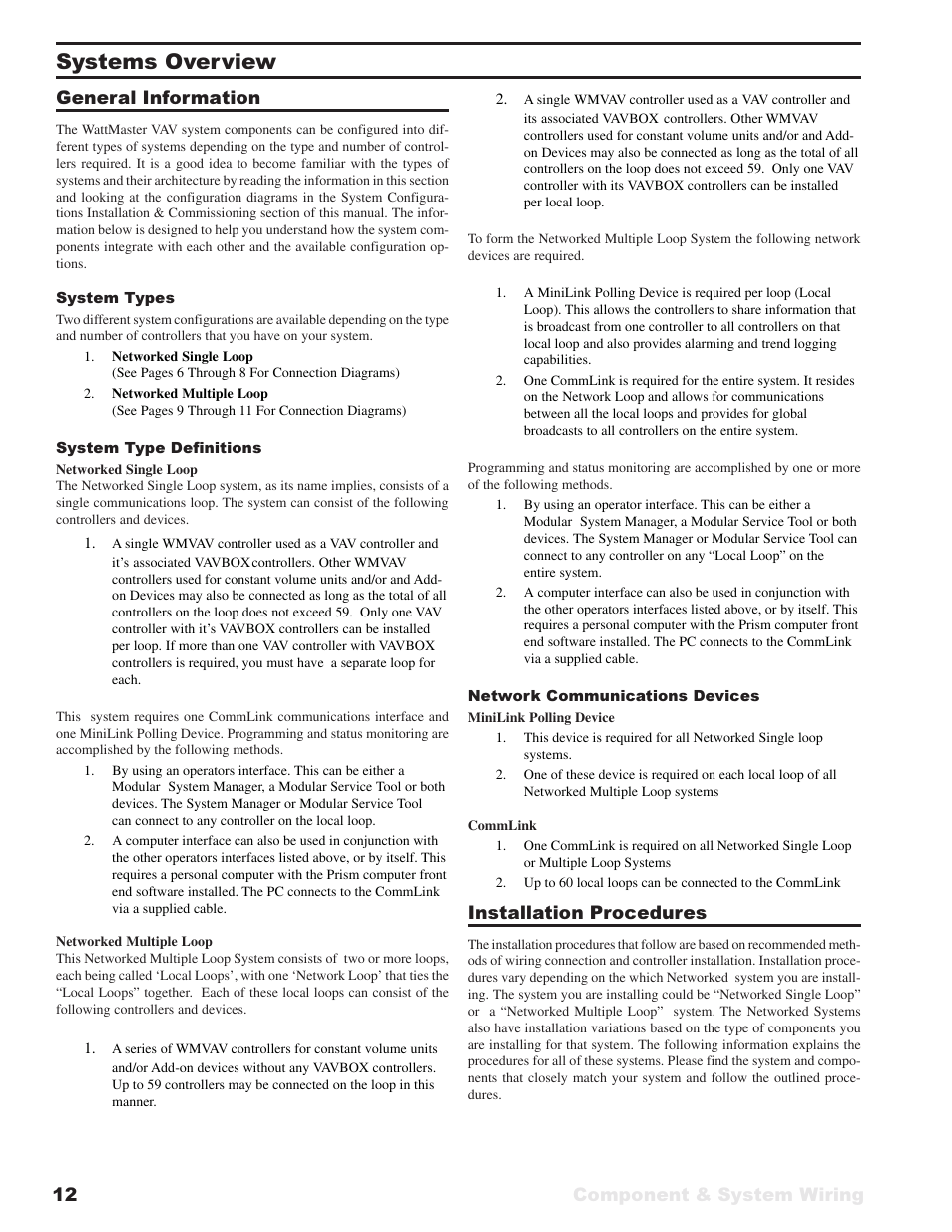 Systems overview | WattMaster VAV User Manual | Page 12 / 64