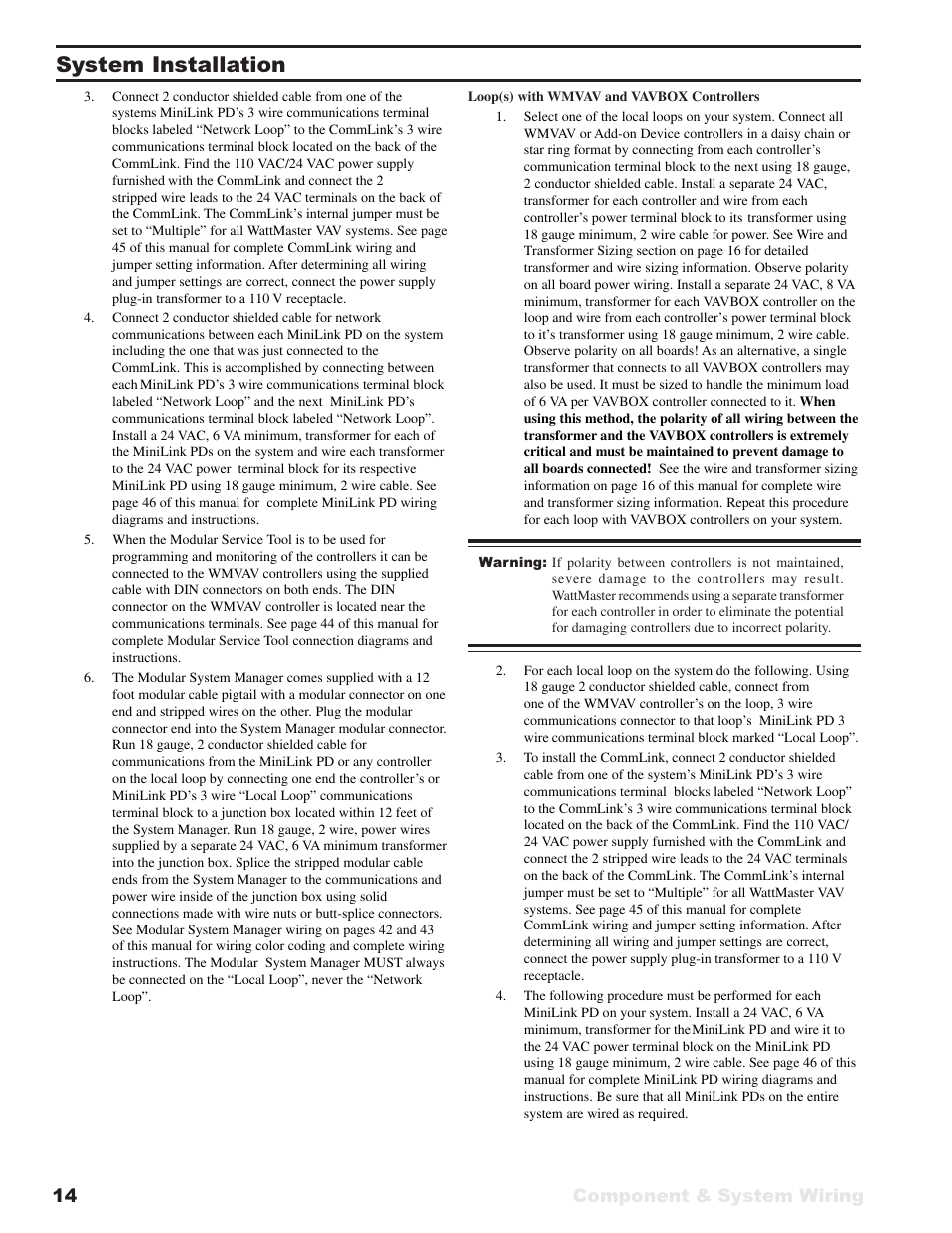 System installation | WattMaster VAV User Manual | Page 14 / 64
