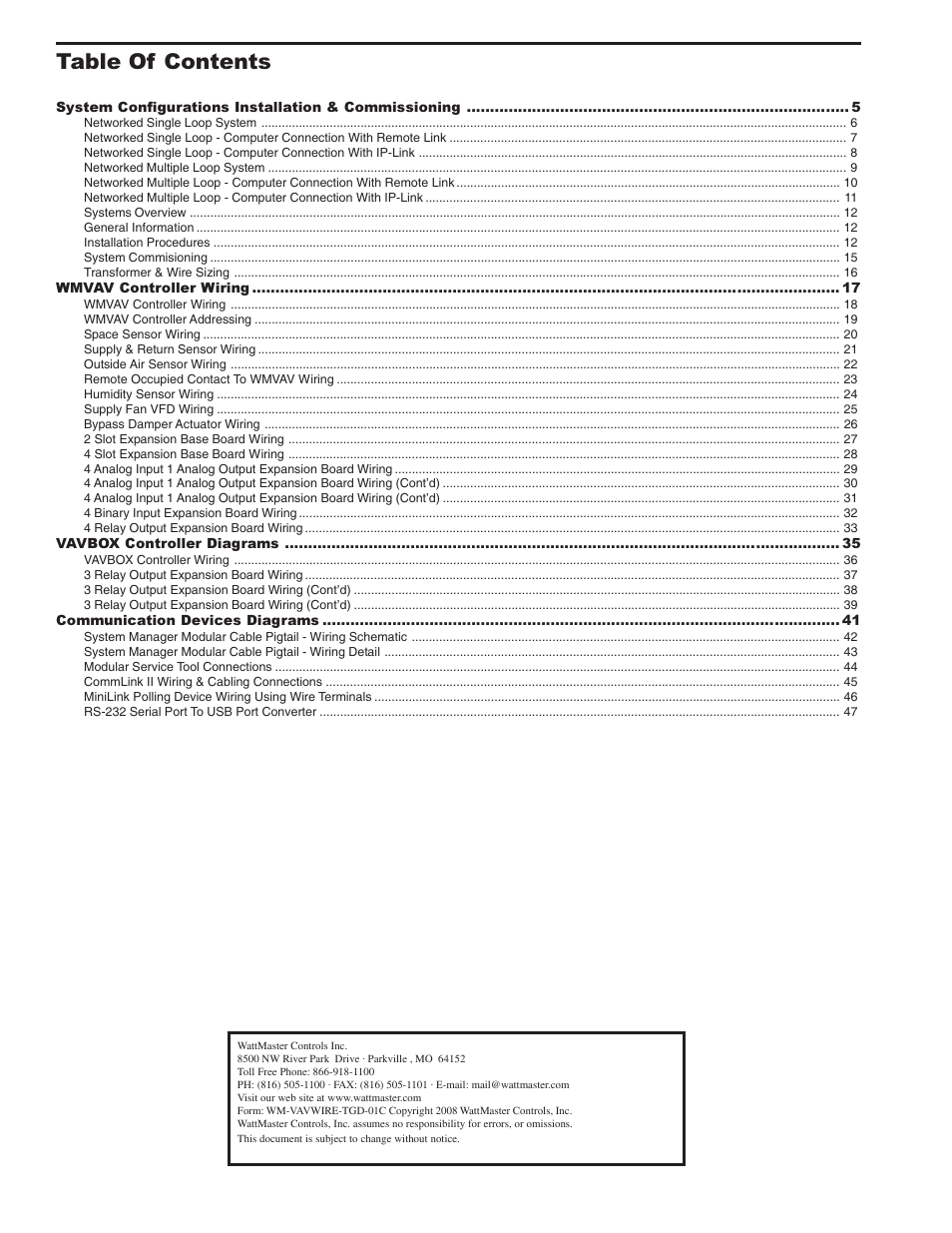 WattMaster VAV User Manual | Page 2 / 64