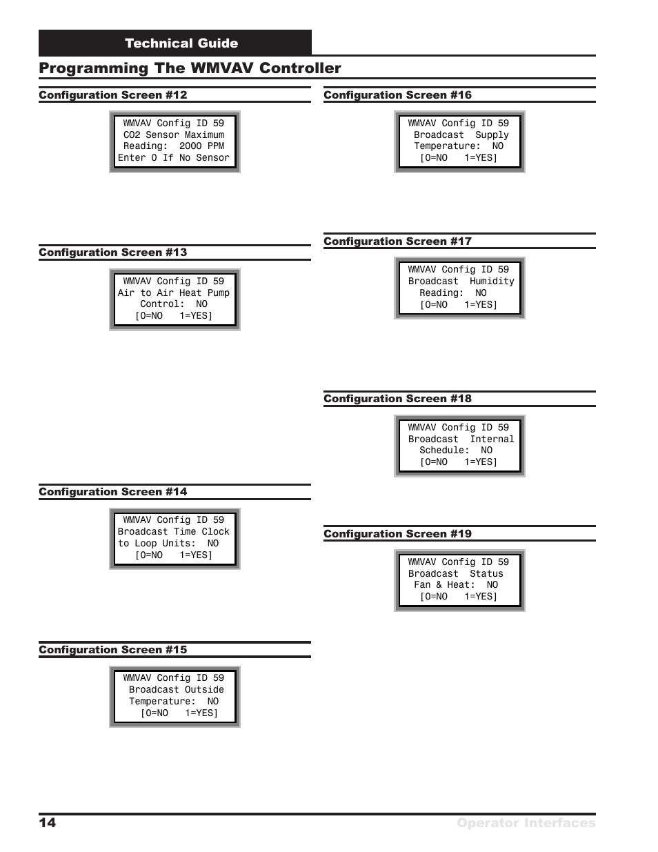 Programming the wmvav controller, Technical guide operator interfaces 14 | WattMaster VAV System User Manual | Page 14 / 36