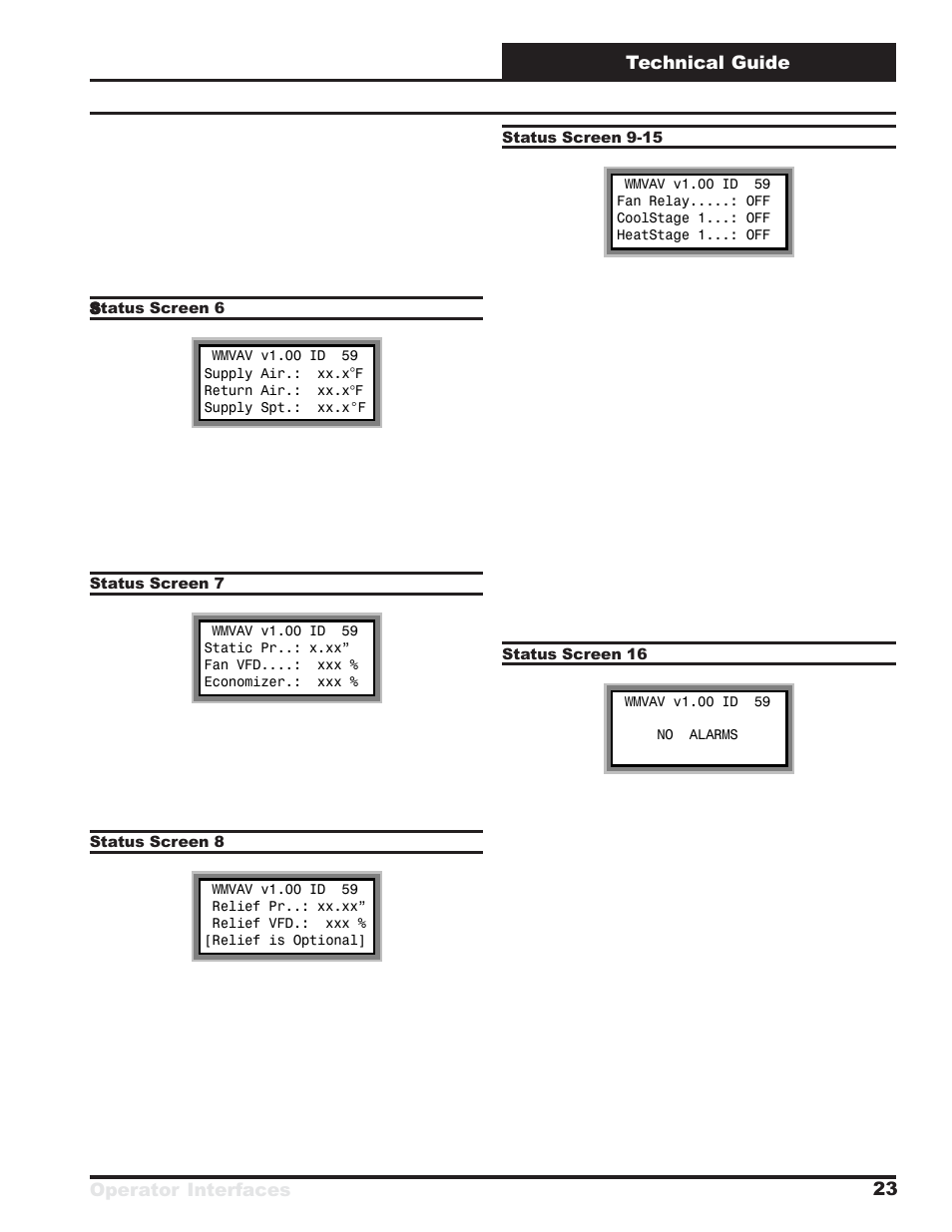 Operator interfaces technical guide 23 | WattMaster VAV System User Manual | Page 23 / 36