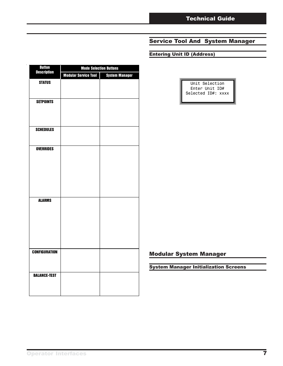 Operator interfaces technical guide 7, Service tool and system manager, Modular system manager | WattMaster VAV System User Manual | Page 7 / 36