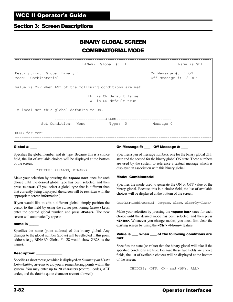 Binary global screen combinatorial mode | WattMaster WCC II User Manual | Page 114 / 252
