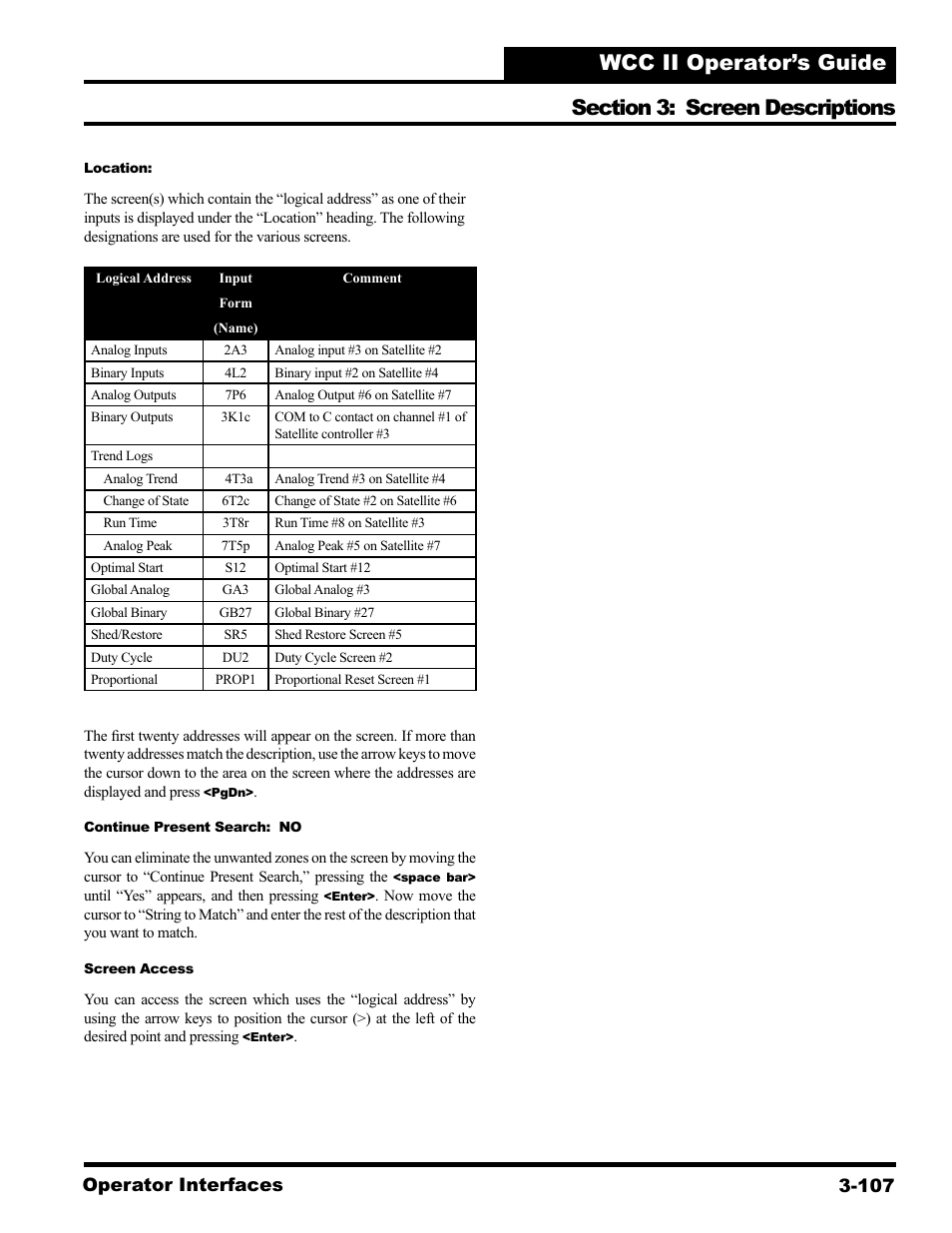 Operator interfaces 3-107 | WattMaster WCC II User Manual | Page 139 / 252