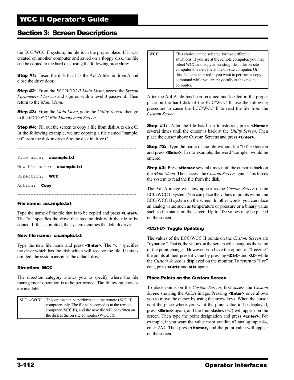 Operator interfaces 3-112 | WattMaster WCC II User Manual | Page 144 / 252