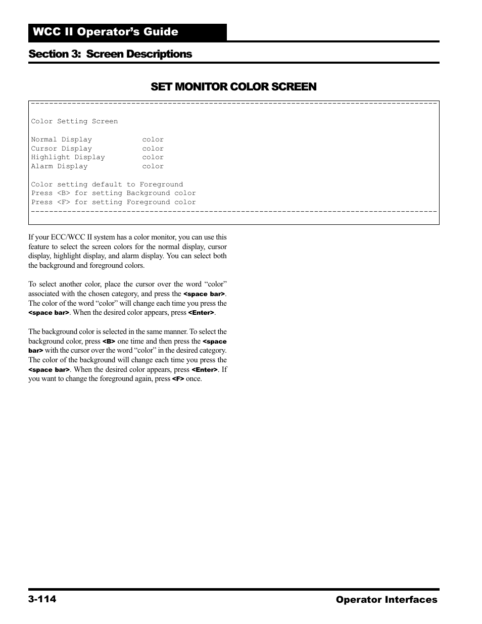 Set monitor color screen | WattMaster WCC II User Manual | Page 146 / 252