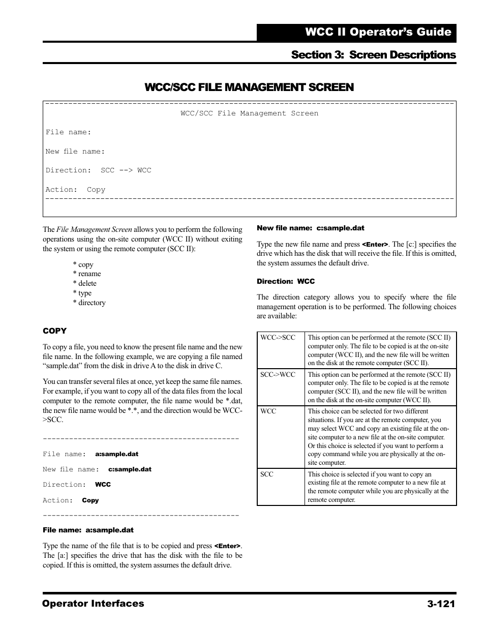 Wcc/scc file management screen | WattMaster WCC II User Manual | Page 153 / 252