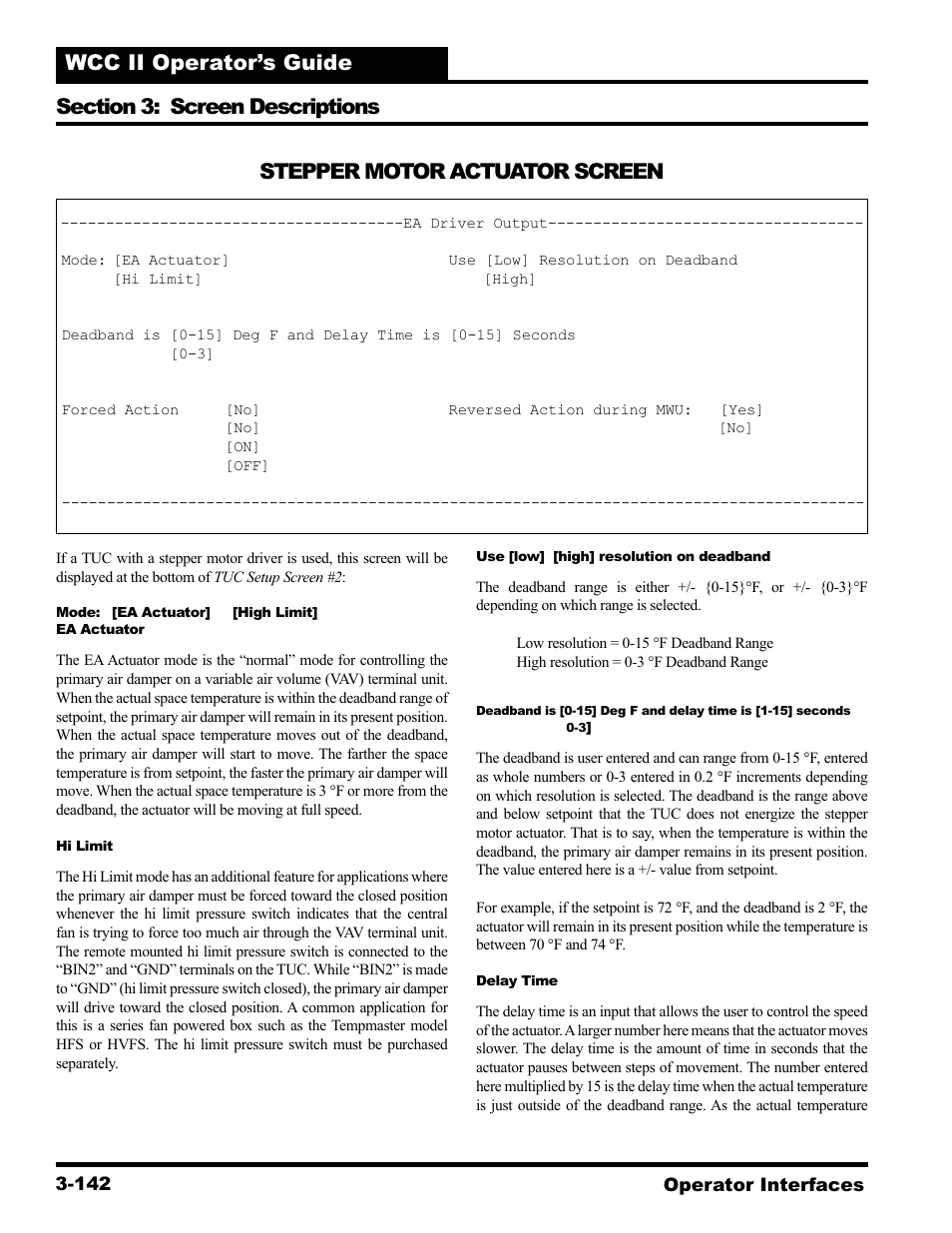 Stepper motor actuator screen | WattMaster WCC II User Manual | Page 174 / 252