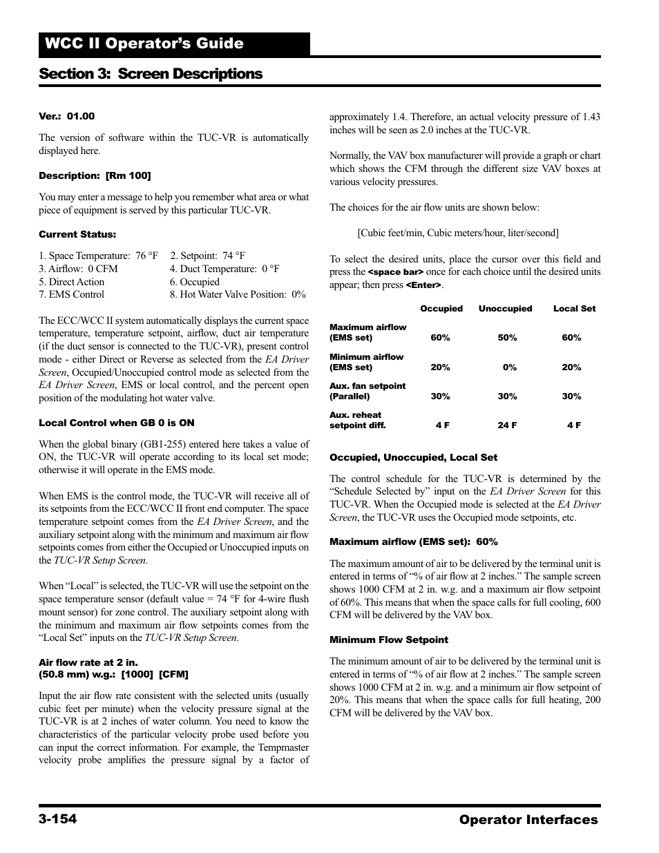 Operator interfaces 3-154 | WattMaster WCC II User Manual | Page 186 / 252