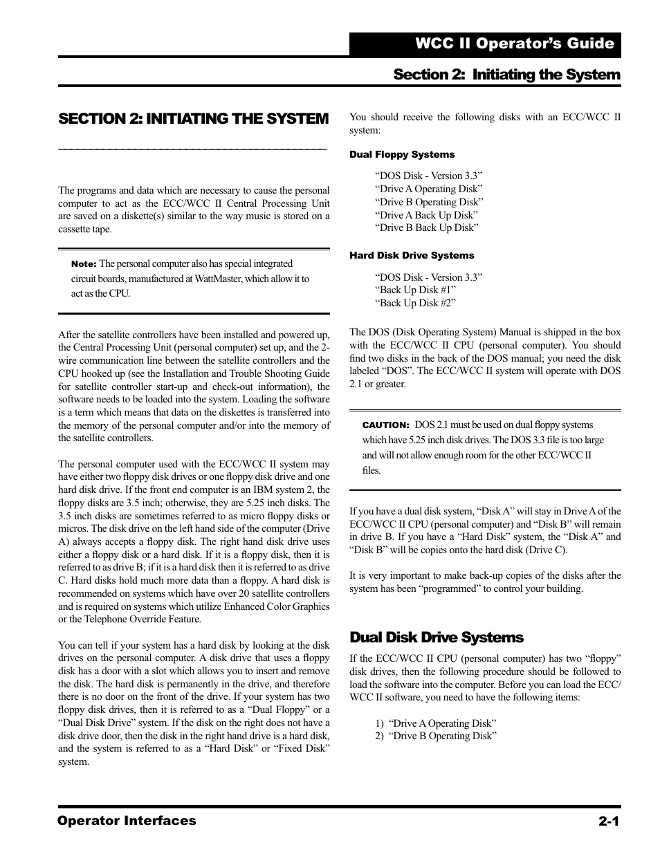 Dual disk drive systems | WattMaster WCC II User Manual | Page 25 / 252