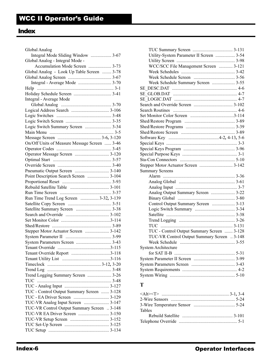 Wcc ii operator’s guide, Index | WattMaster WCC II User Manual | Page 250 / 252