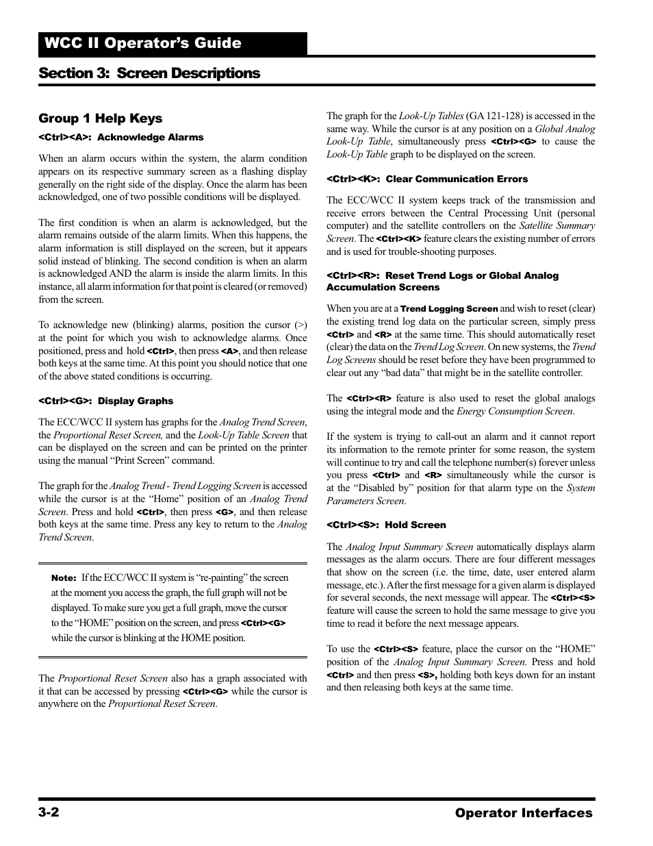Operator interfaces 3-2 group 1 help keys | WattMaster WCC II User Manual | Page 34 / 252