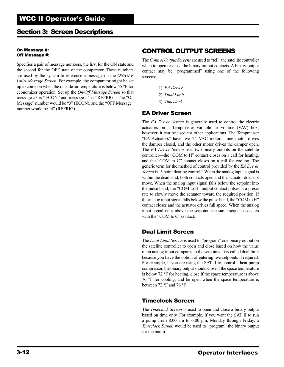 Control output screens | WattMaster WCC II User Manual | Page 44 / 252