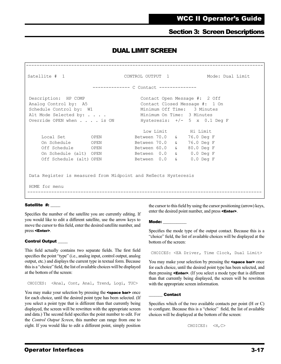Dual limit screen | WattMaster WCC II User Manual | Page 49 / 252