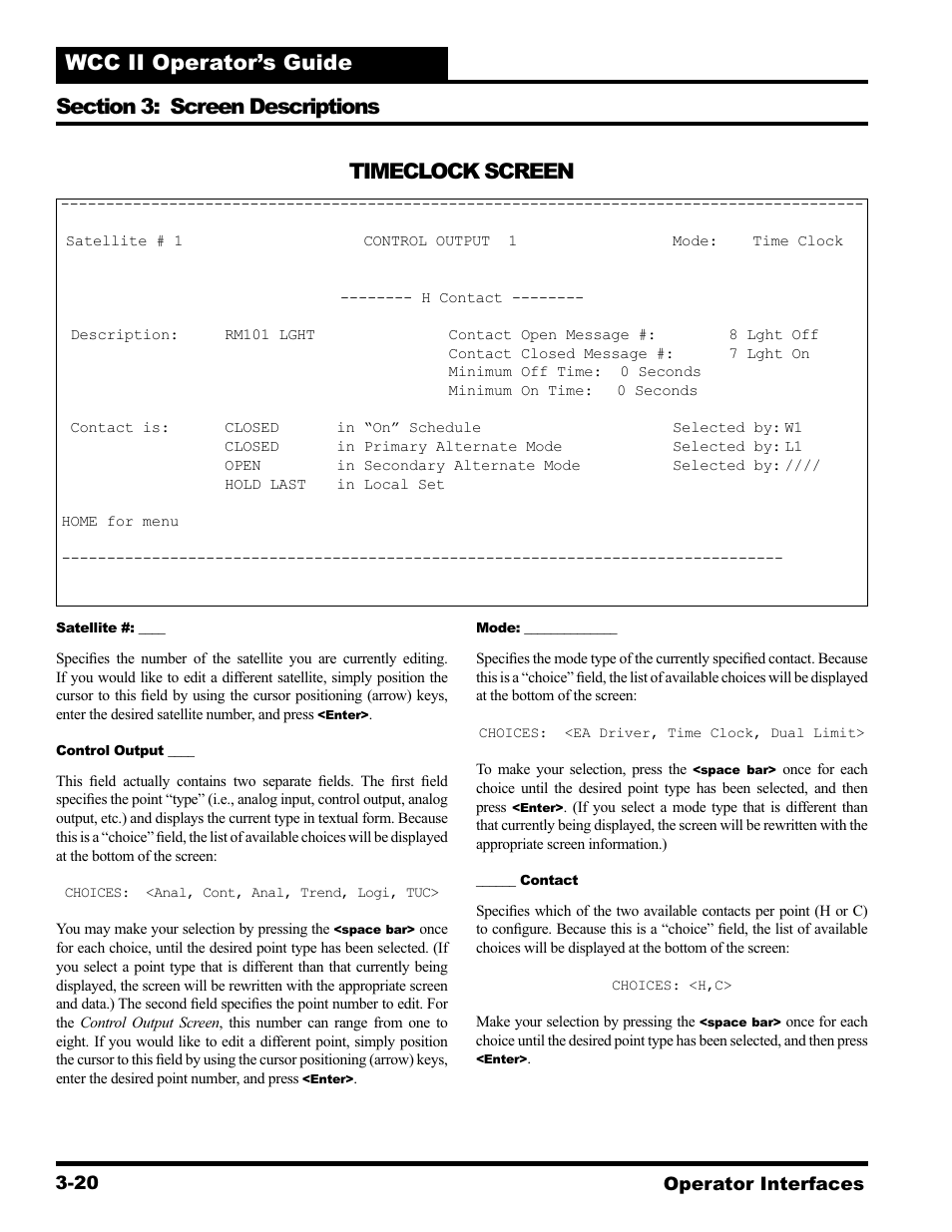 Timeclock screen | WattMaster WCC II User Manual | Page 52 / 252