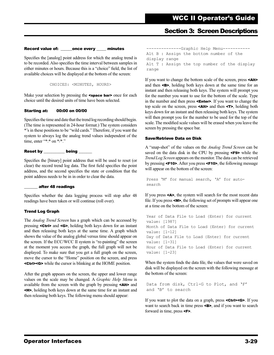 Operator interfaces 3-29 | WattMaster WCC II User Manual | Page 61 / 252