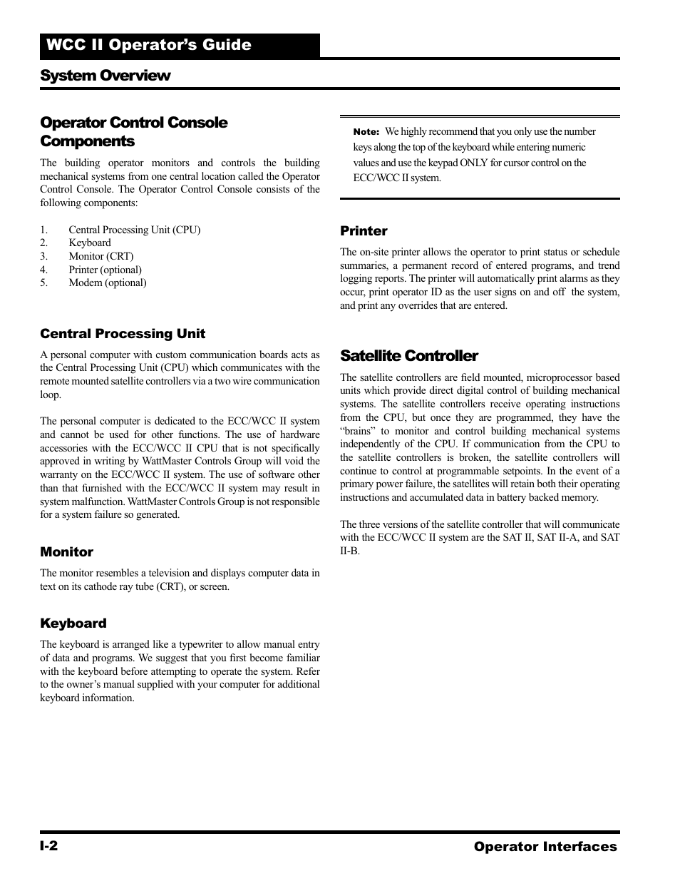 Wcc ii operator’s guide, Satellite controller | WattMaster WCC II User Manual | Page 8 / 252