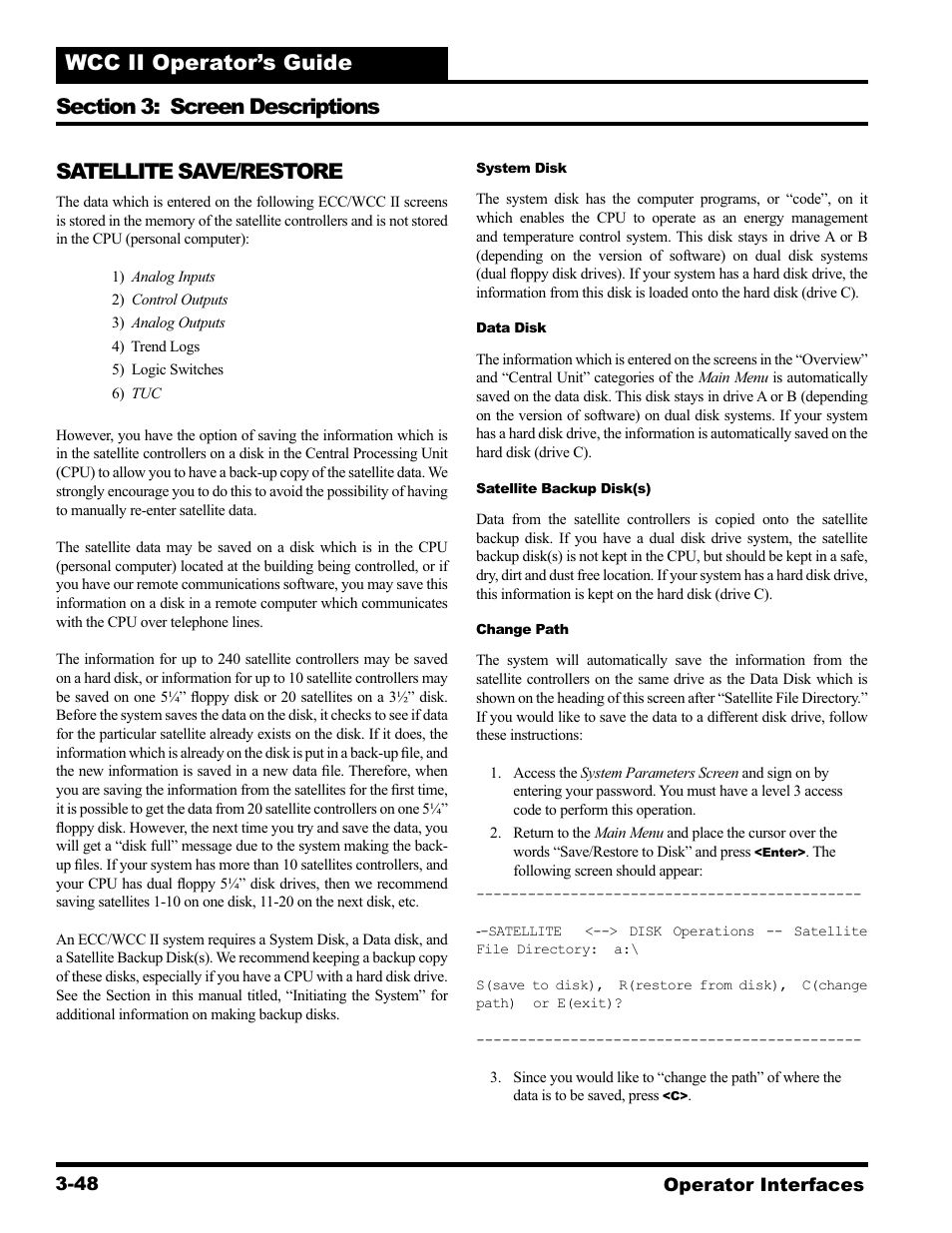 Satellite save/restore | WattMaster WCC II User Manual | Page 80 / 252