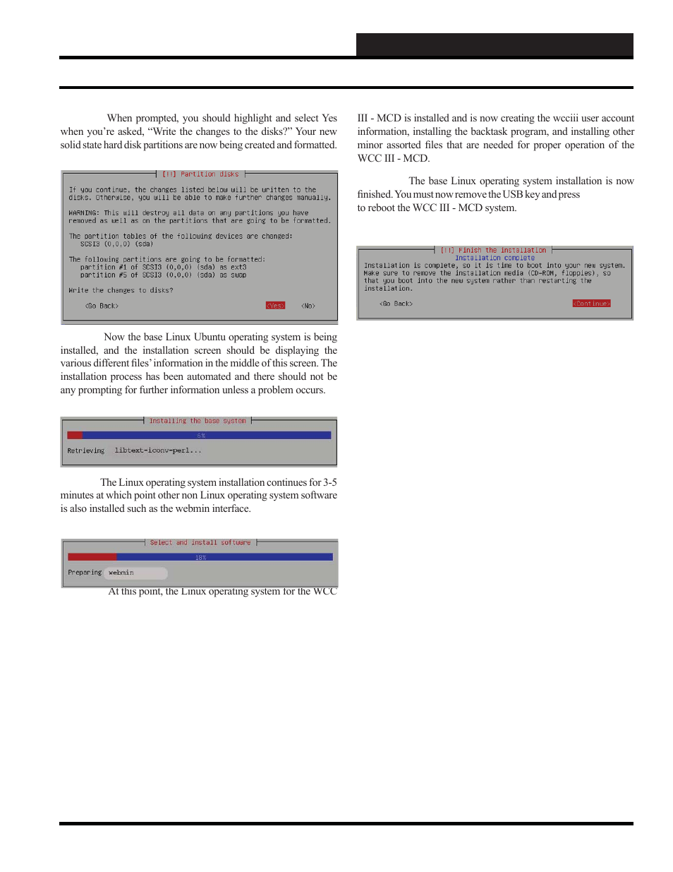 Initiating the system, Wcc iii - mcd linux base system installation | WattMaster WM-WCC3-TGD-01B User Manual | Page 103 / 846