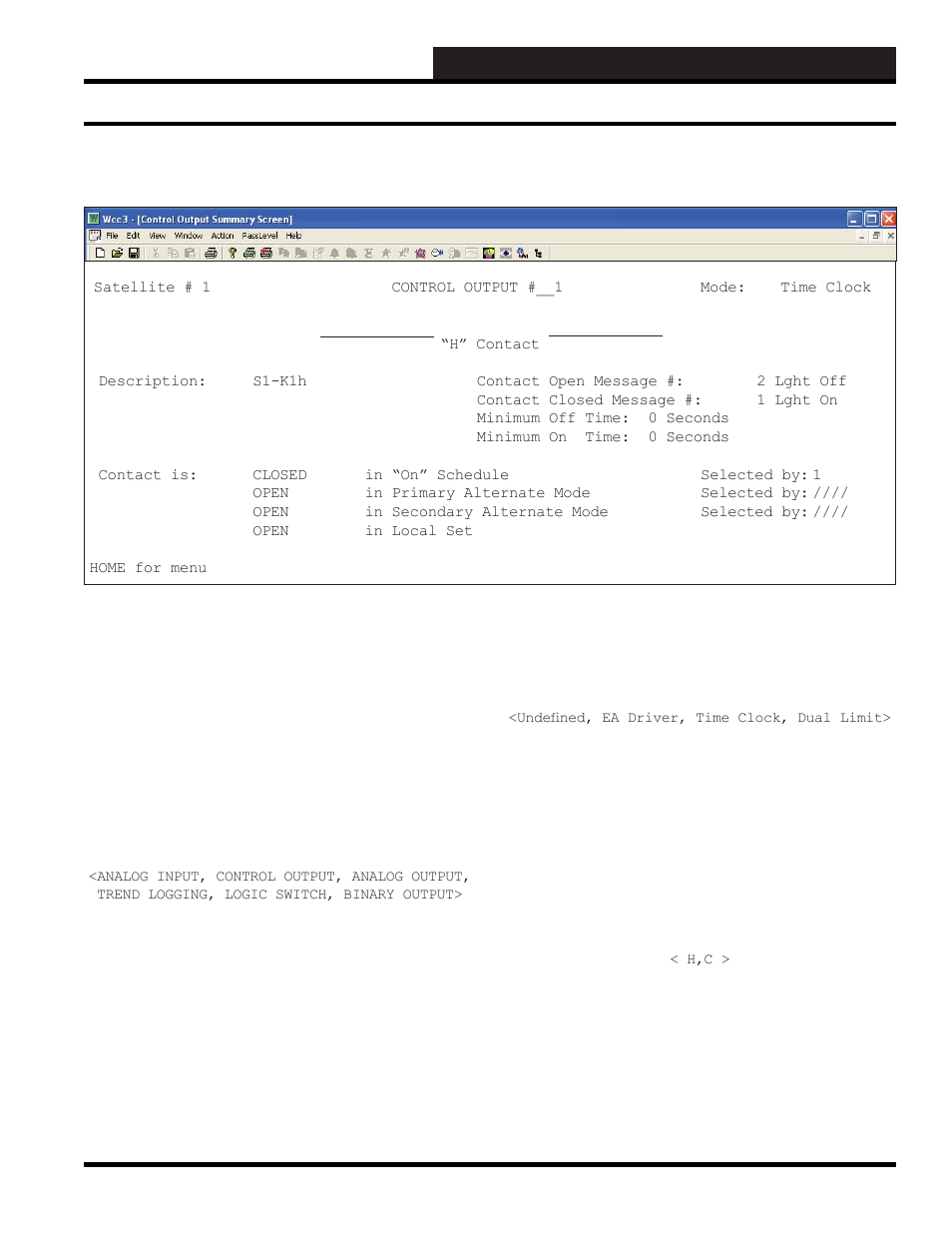 Wcc3.exe screen descriptions, Time clock screen, Control output time clock screen | WattMaster WM-WCC3-TGD-01B User Manual | Page 173 / 846