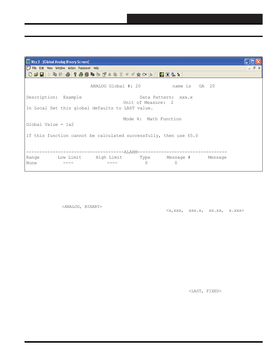 Wcc3.exe screen descriptions, Analog global screen | WattMaster WM-WCC3-TGD-01B User Manual | Page 241 / 846