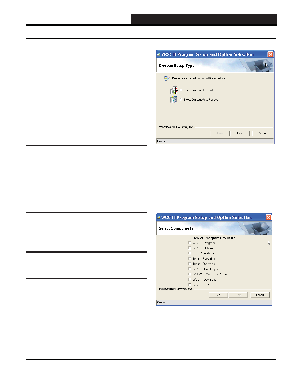 Installing the program | WattMaster WM-WCC3-TGD-01B User Manual | Page 427 / 846