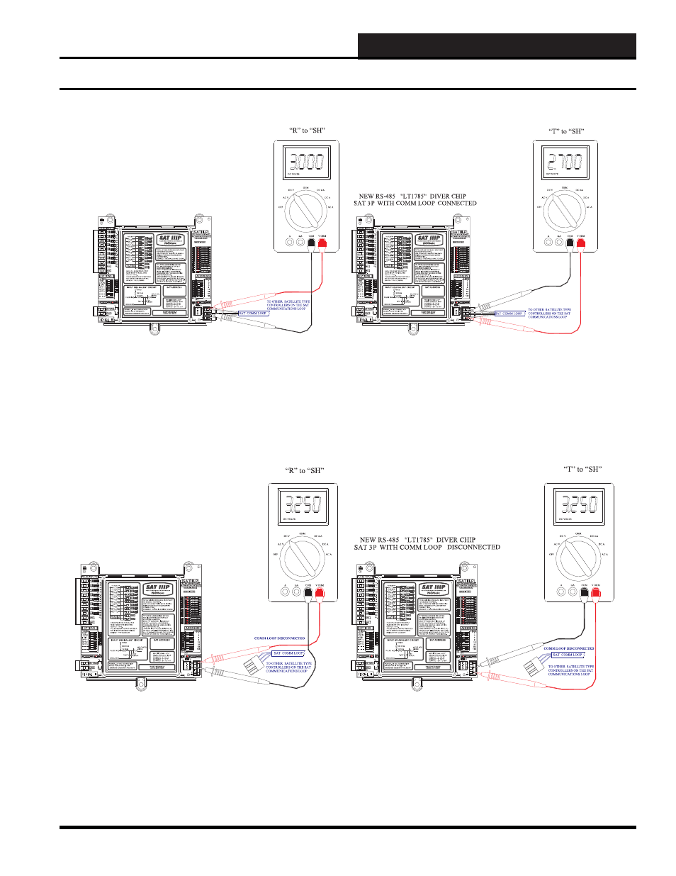 Rs-485 communications, Sat 3p troubleshooting with a digital voltmeter | WattMaster WM-WCC3-TGD-01B User Manual | Page 465 / 846