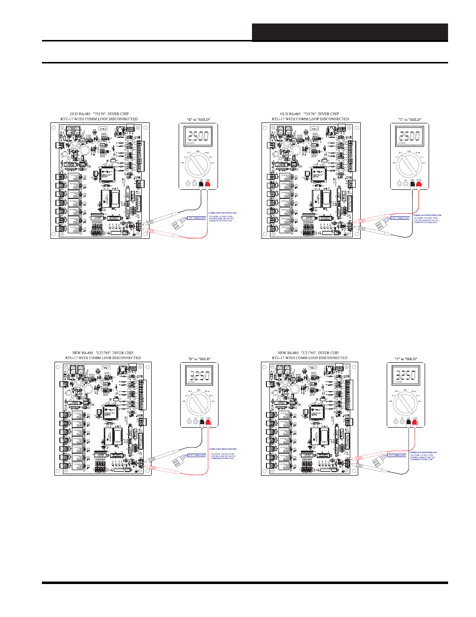 Rs-485 communications, Rtu-17 troubleshooting with a digital voltmeter | WattMaster WM-WCC3-TGD-01B User Manual | Page 471 / 846