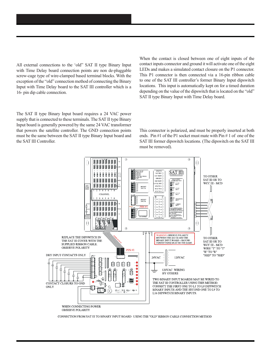 Wcc iii installation, Old sat ii type binary input with time delay board | WattMaster WM-WCC3-TGD-01B User Manual | Page 524 / 846