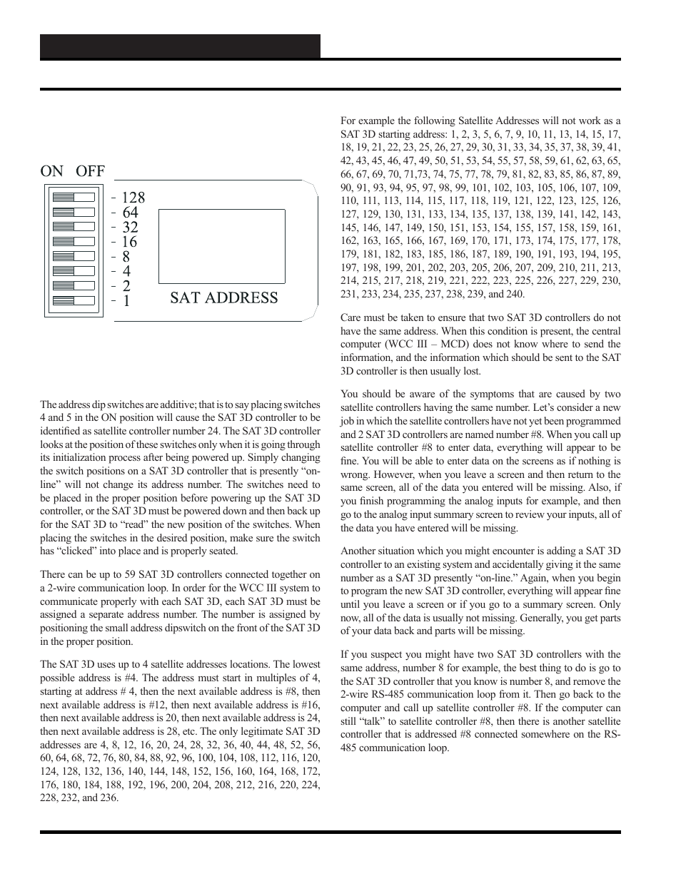 Wcc iii installation addressing the sat3d, Sat 3d addressing | WattMaster WM-WCC3-TGD-01B User Manual | Page 554 / 846