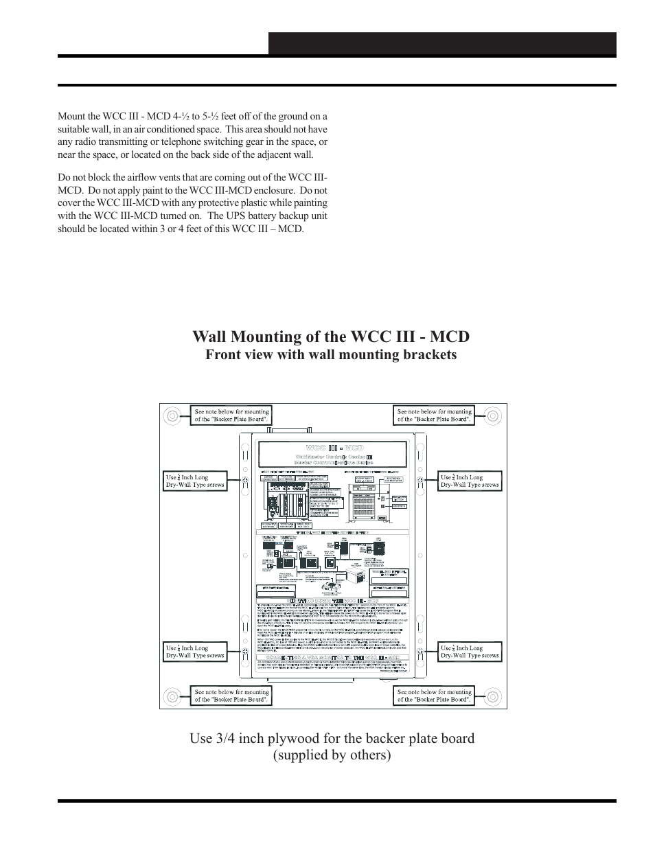 Wall mounting of the wcc iii - mcd | WattMaster WM-WCC3-TGD-01B User Manual | Page 589 / 846