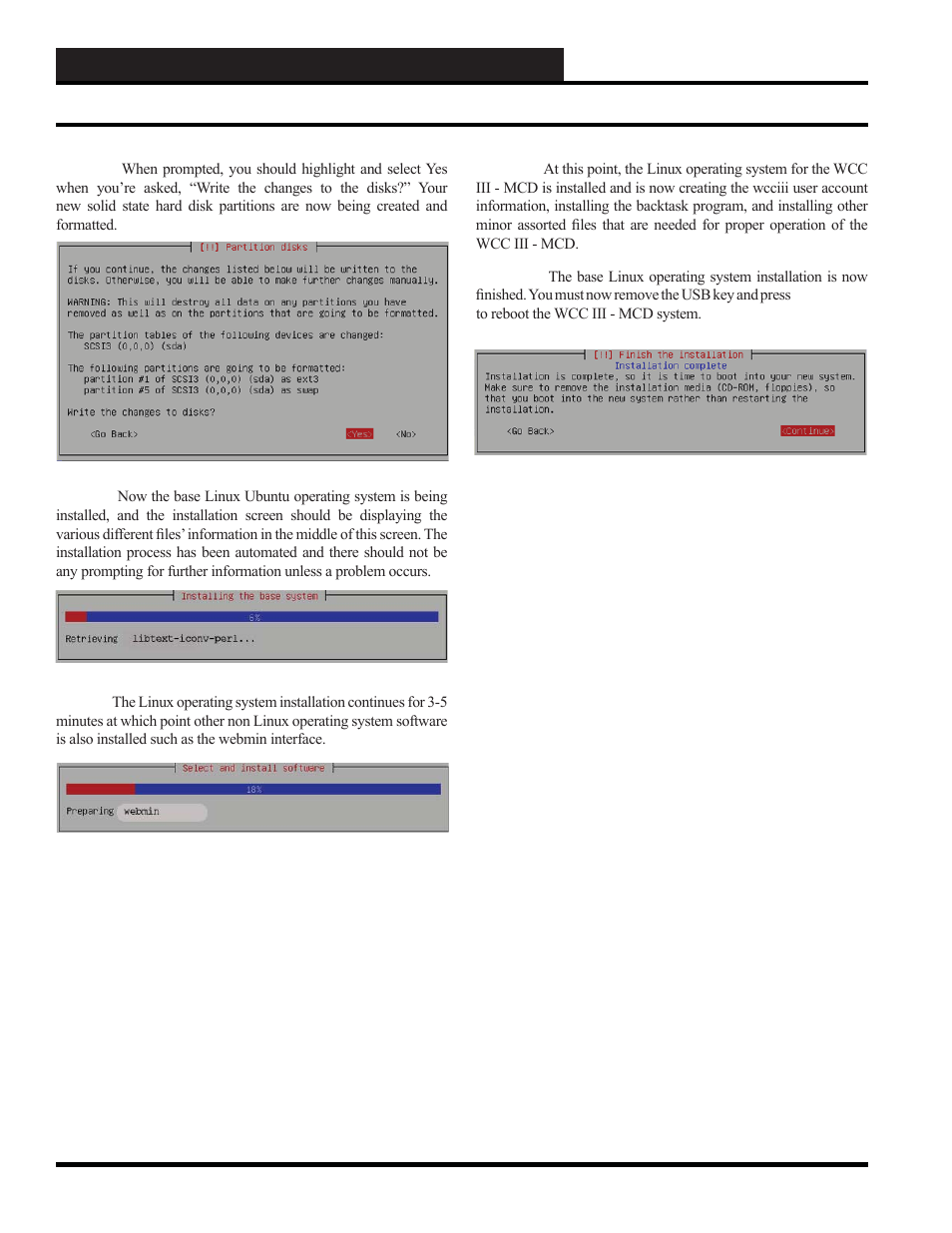 Wcc iii - mcd installation guide, Wcc iii - mcd linux base system installation | WattMaster WM-WCC3-TGD-01B User Manual | Page 610 / 846