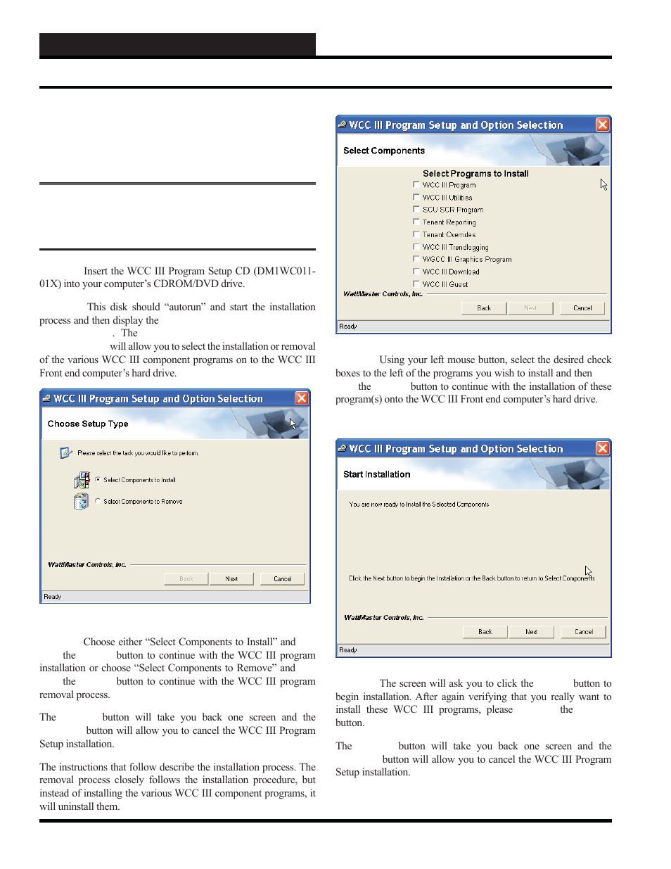 Initiating the system, Full wcc3 installation | WattMaster WM-WCC3-TGD-01B User Manual | Page 70 / 846