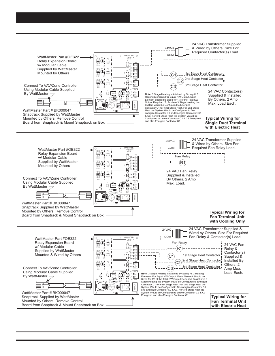 Expansion board installation & wiring, Fan relay, 1st stage heat contactor | WattMaster WM-WCC3-TGD-01B User Manual | Page 780 / 846