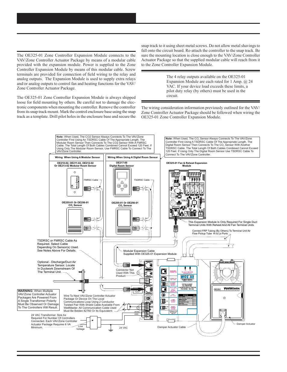 Zone controller actuator package wiring, Installation & wiring, Wiring considerations | Override alarm | WattMaster WM-WCC3-TGD-01B User Manual | Page 814 / 846