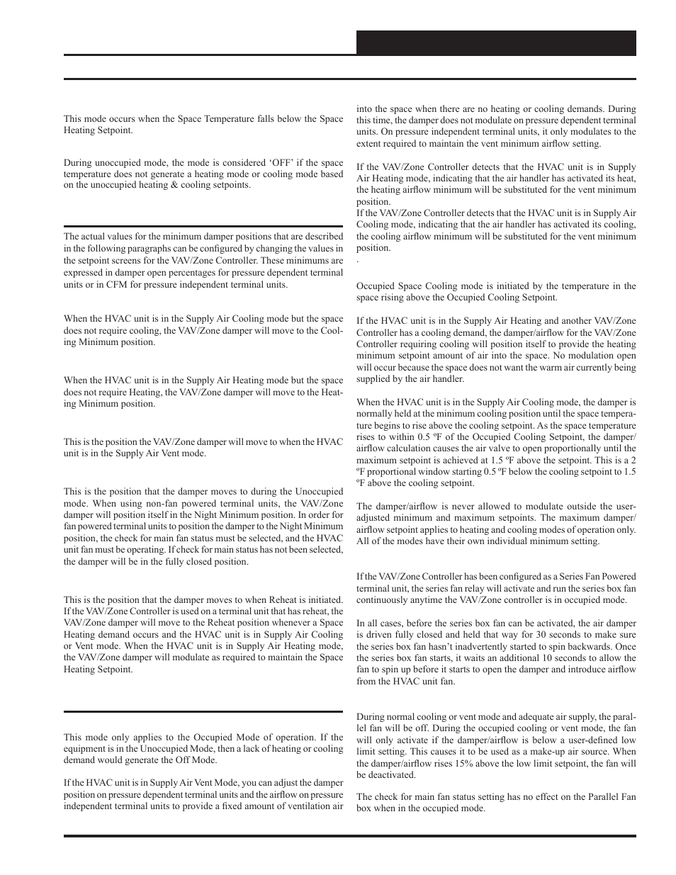 Damper positions and occupied mode sequences, Sequence of operations | WattMaster WM-WCC3-TGD-01B User Manual | Page 827 / 846