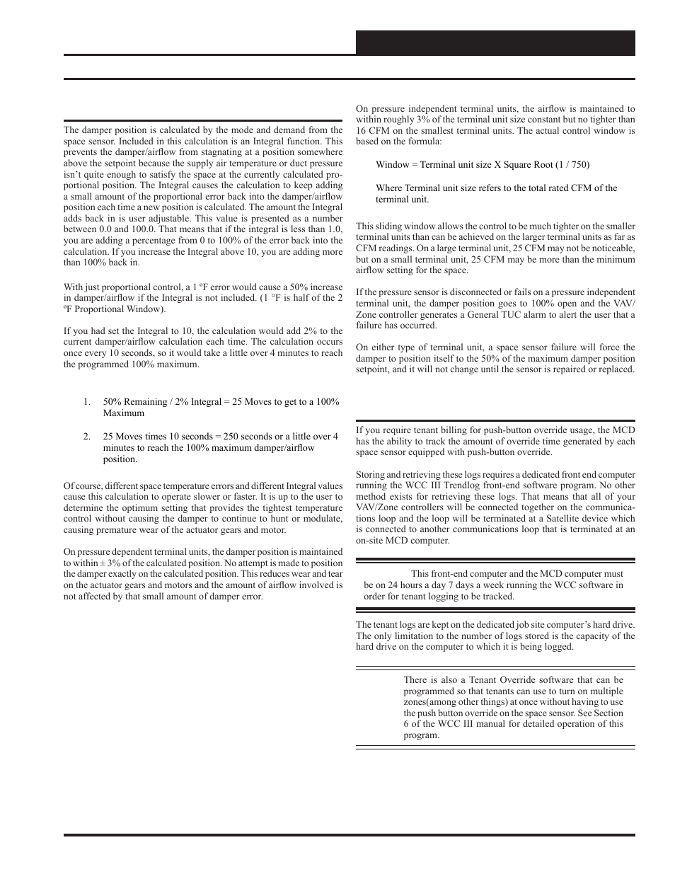 Damper control and tenant override logs, Sequence of operations | WattMaster WM-WCC3-TGD-01B User Manual | Page 831 / 846