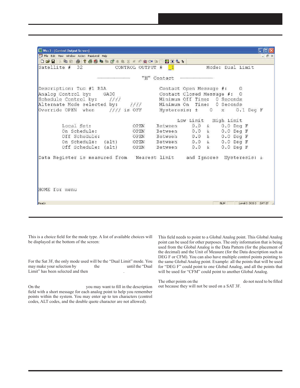 Control output screens, Programming a sat 3f | WattMaster WM-WCC3-TGD-01B User Manual | Page 837 / 846