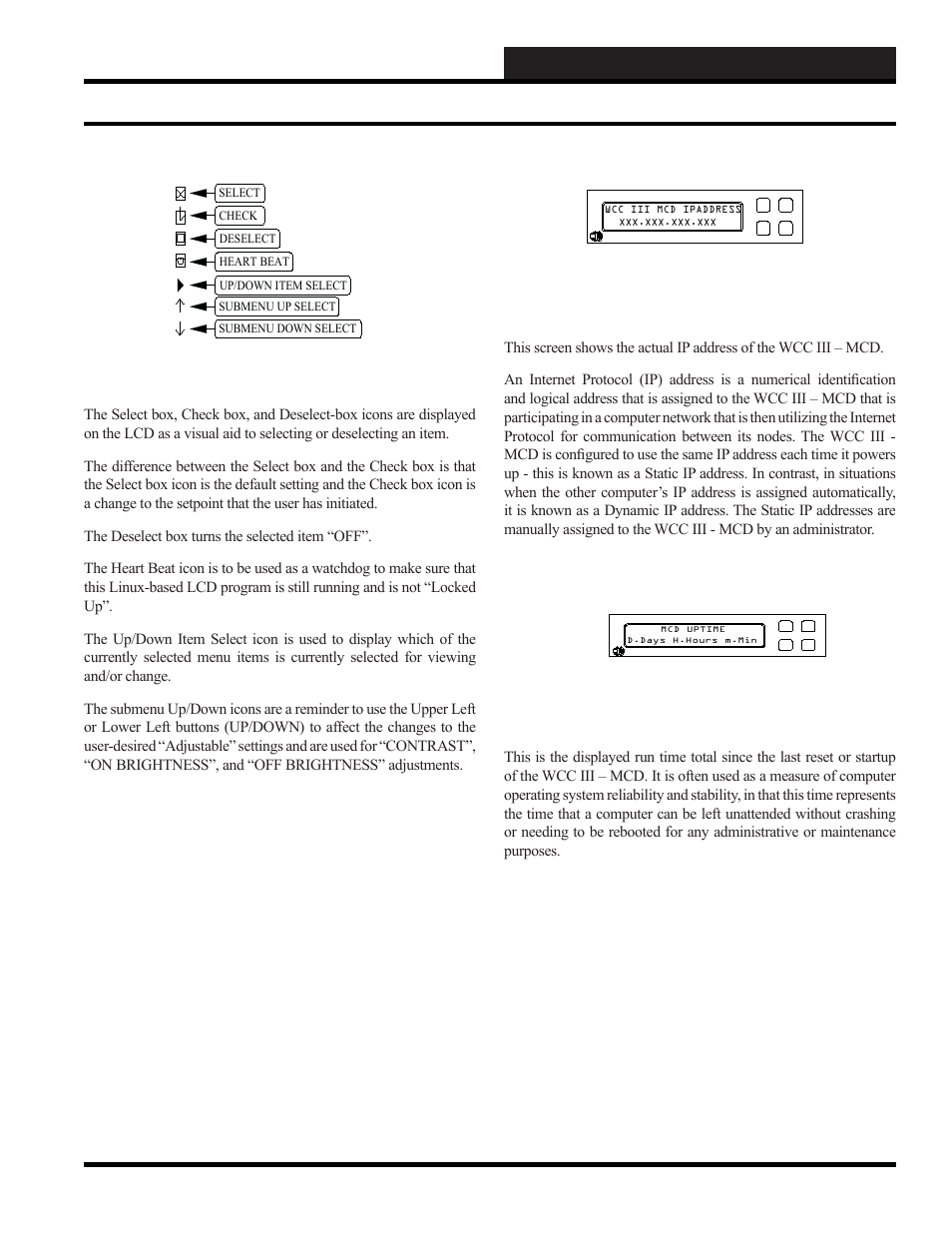 Initiating the system, Wcciii - mcd local 2 by 20 line display, Wcc iii technical guide 2-13 | WattMaster WCC III part 3 User Manual | Page 15 / 44