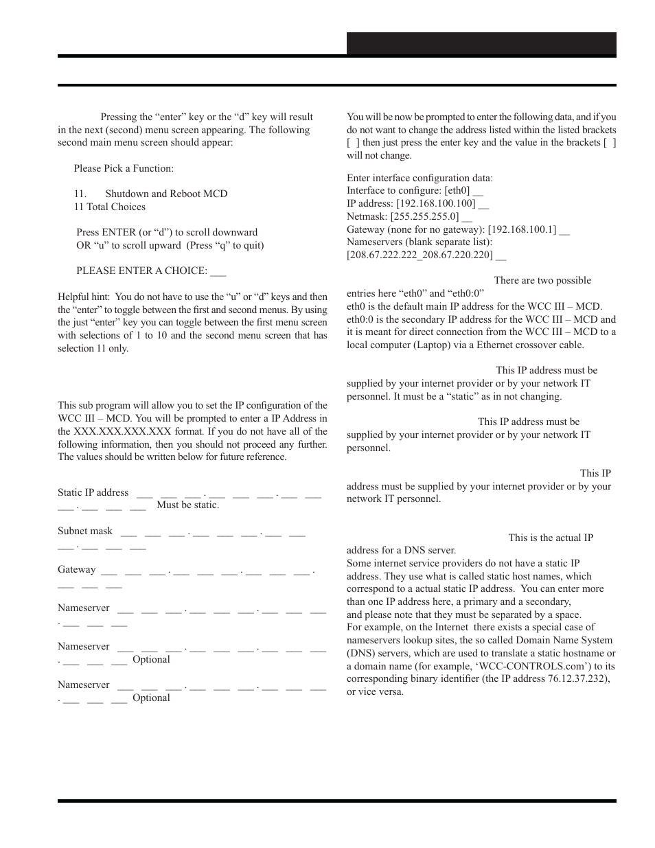 Initiating the system, Using the mcd-menu program | WattMaster WCC III part 3 User Manual | Page 21 / 44